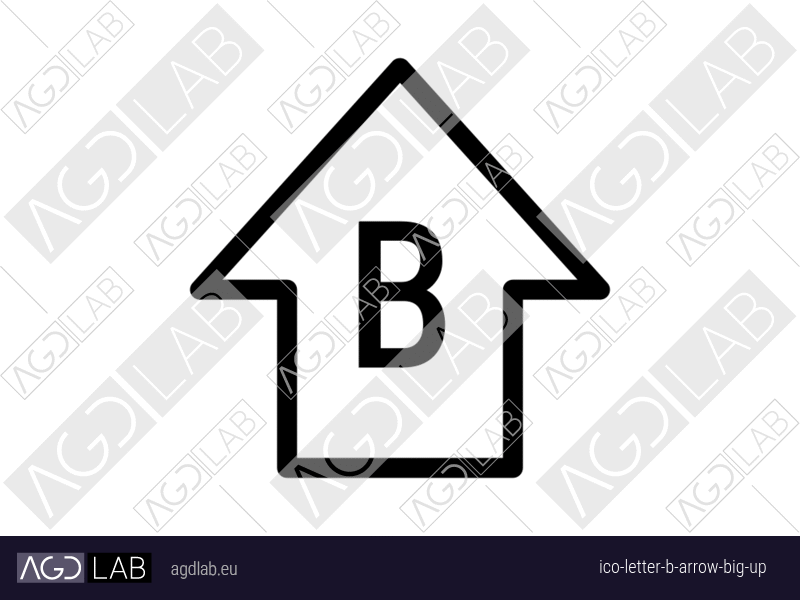 Letter B arrow big up icon