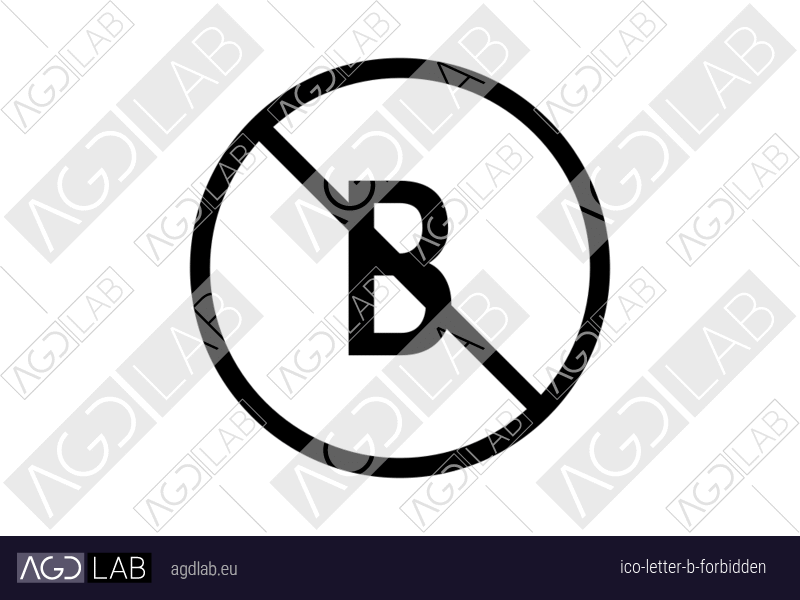 Letter B forbidden icon