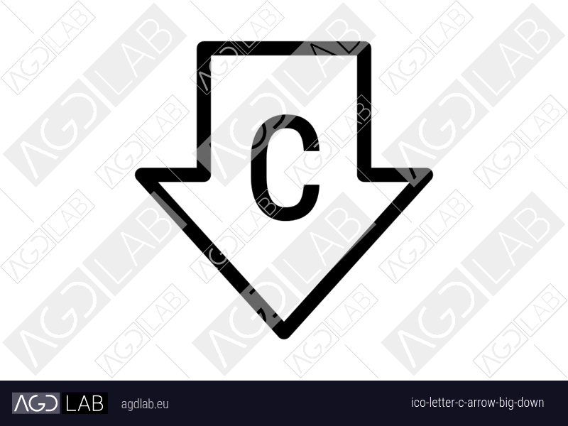 Letter C arrow big down icon