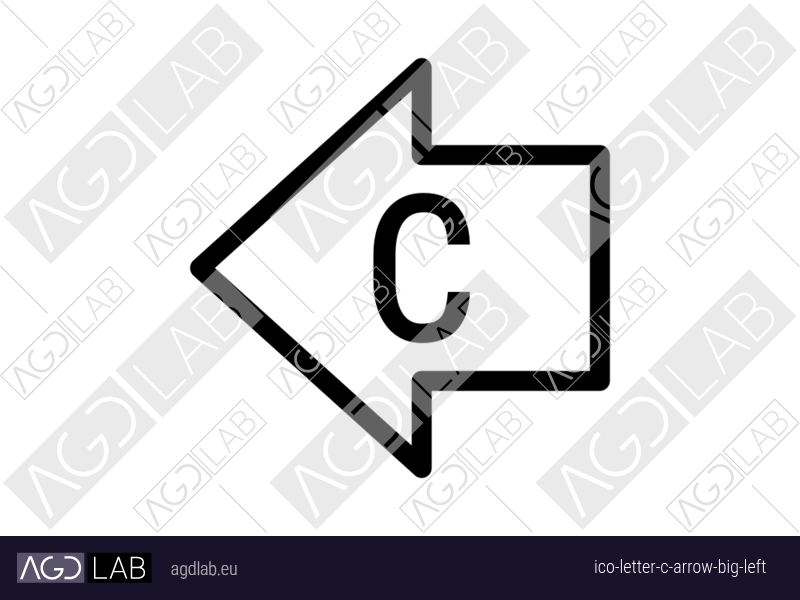 Letter C arrow big left icon