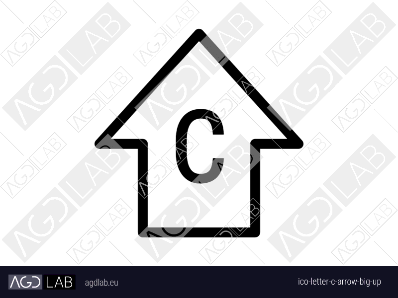 Letter C arrow big up icon