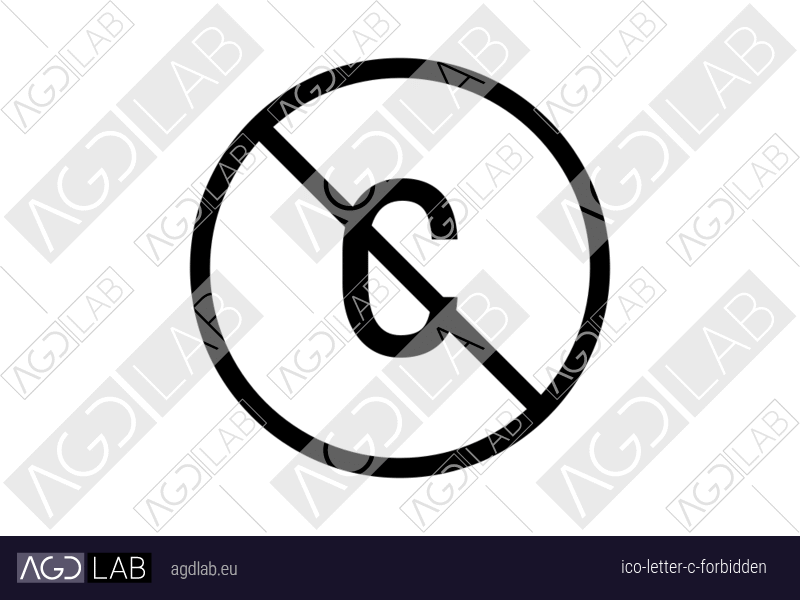 Letter C forbidden icon