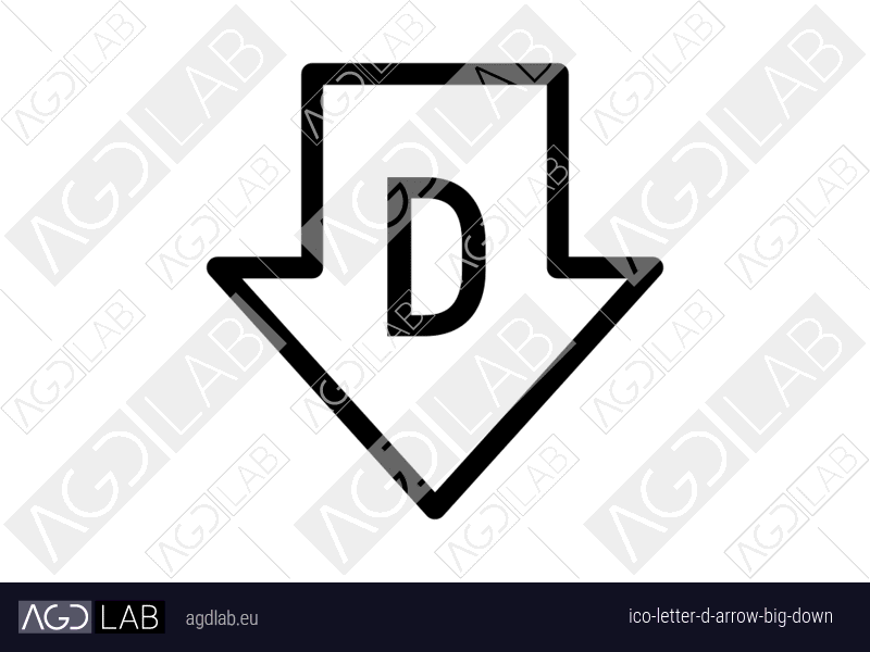Letter D arrow big down icon