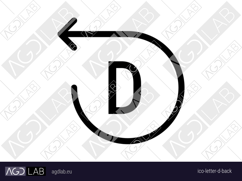 Letter D back icon