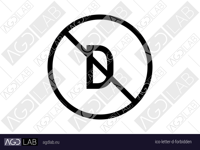 Letter D forbidden icon