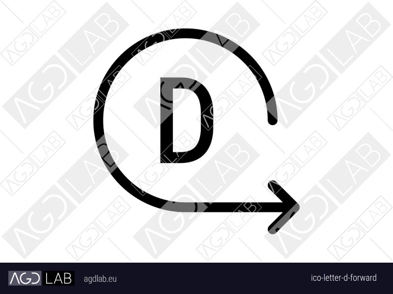 Letter D forward icon