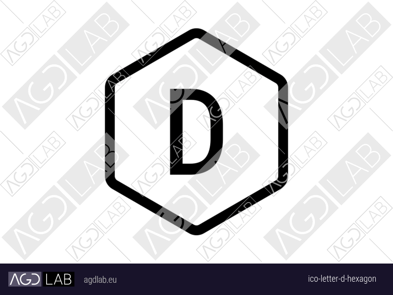 Letter D hexagon icon