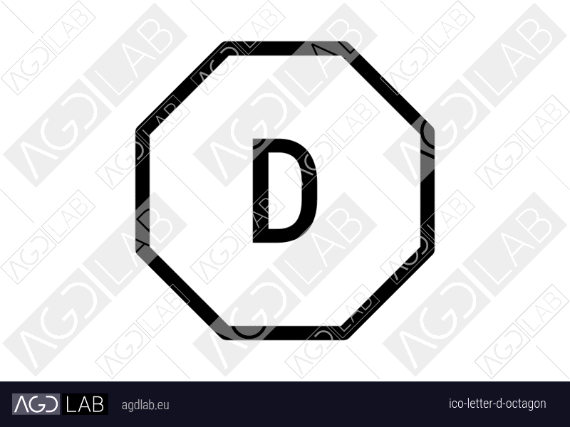 Letter D octagon icon