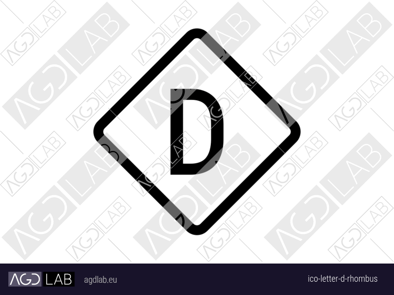 Letter D rhombus icon