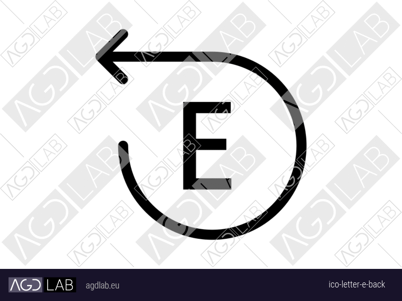 Letter E back icon