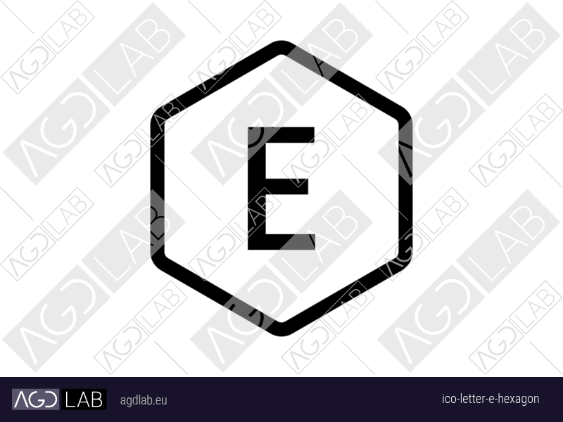Letter E hexagon icon