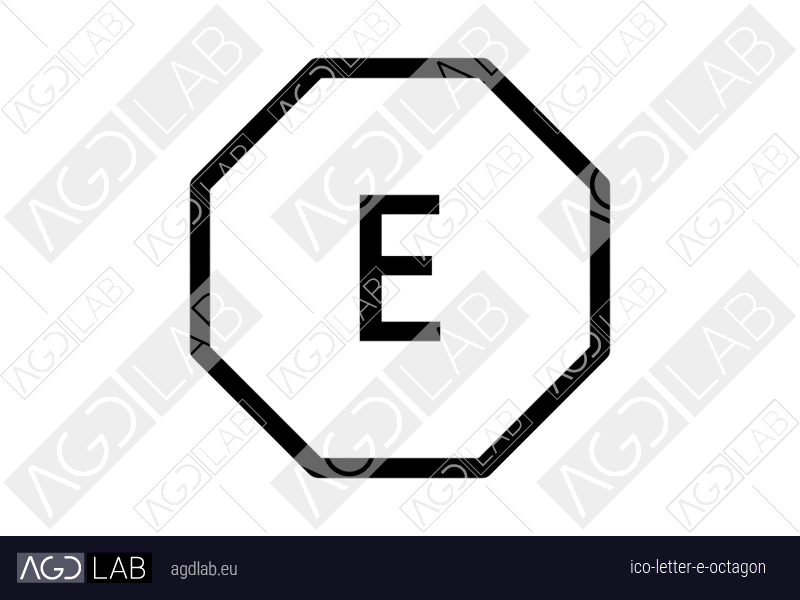 Letter E octagon icon