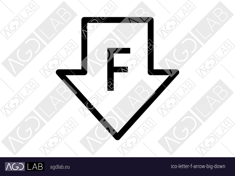 Letter F arrow big down icon