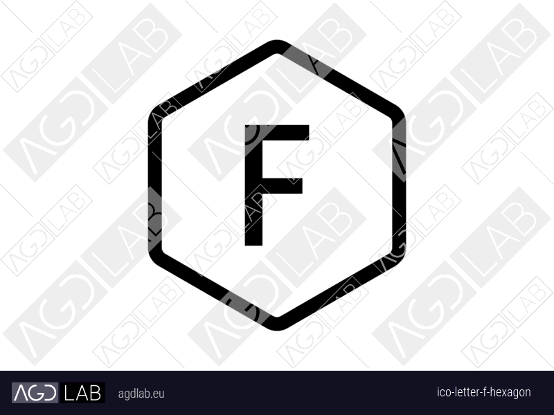 Letter F hexagon icon