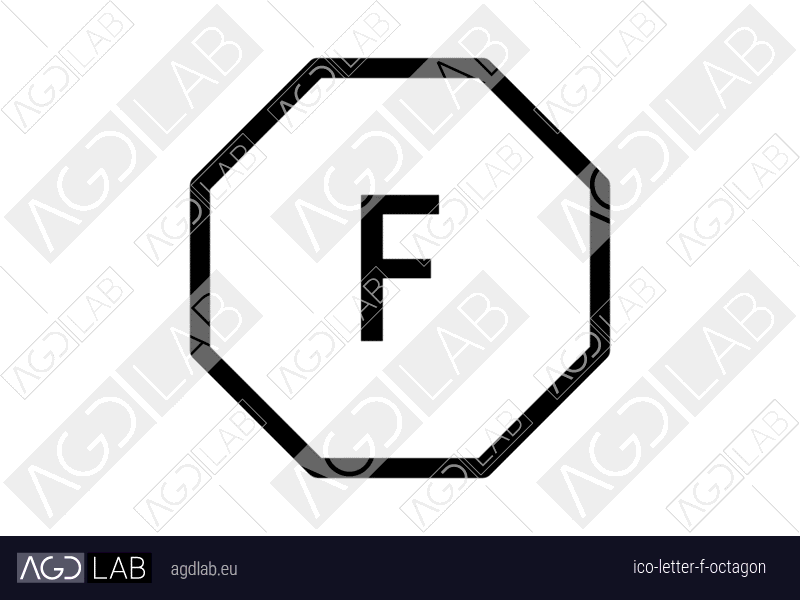 Letter F octagon icon