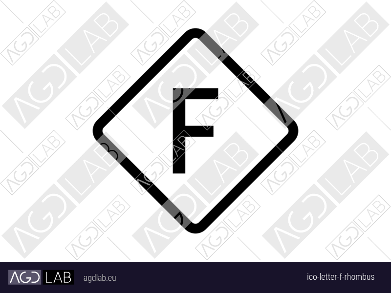 Letter F rhombus icon