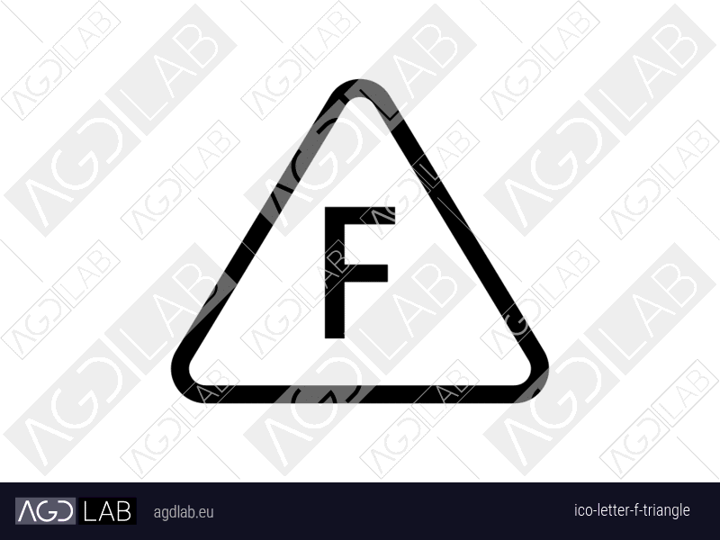 Letter F triangle icon