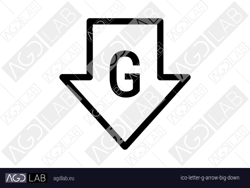 Letter G arrow big down icon