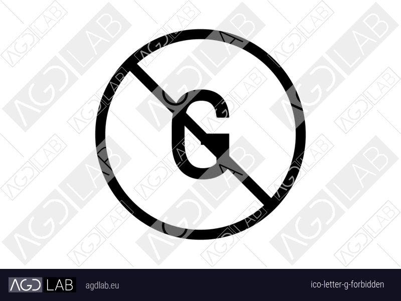 Letter G forbidden icon