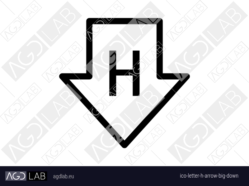 Letter H arrow big down icon