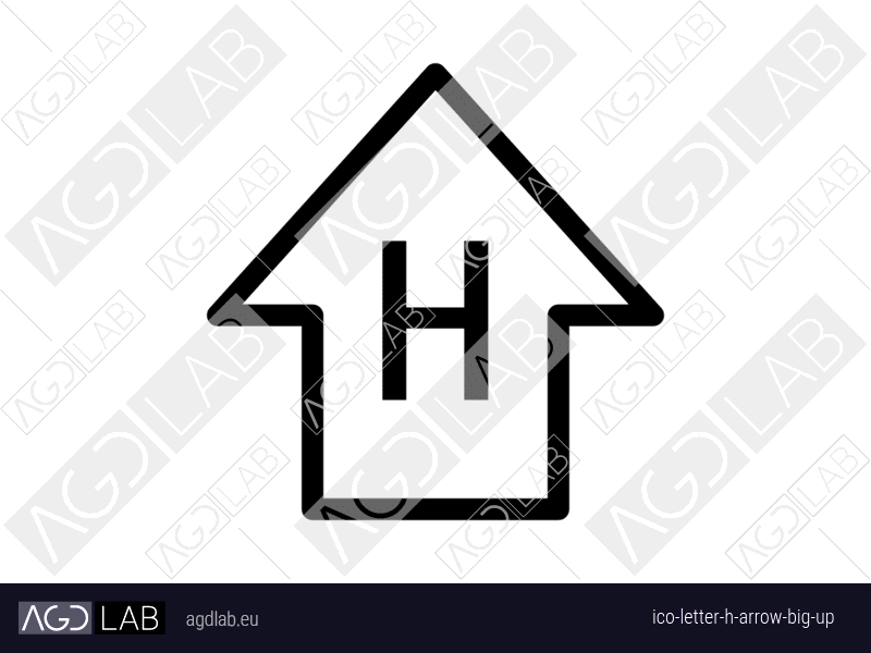 Letter H arrow big up icon