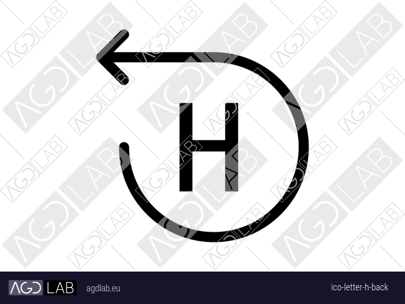Letter H back icon