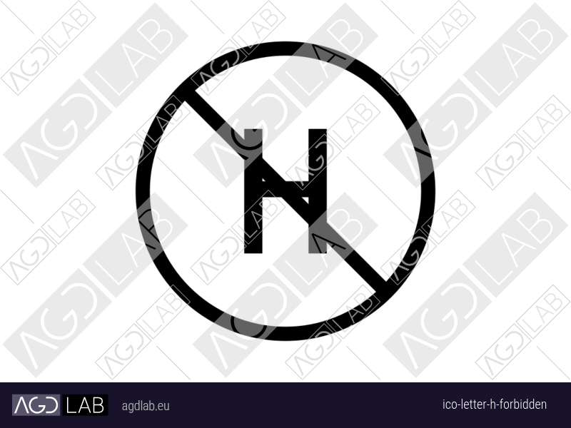 Letter H forbidden icon