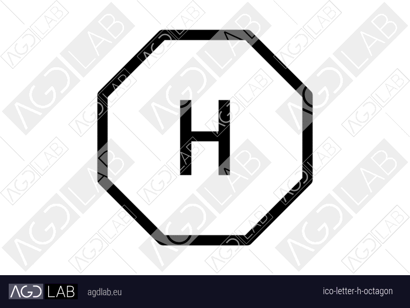 Letter H octagon icon