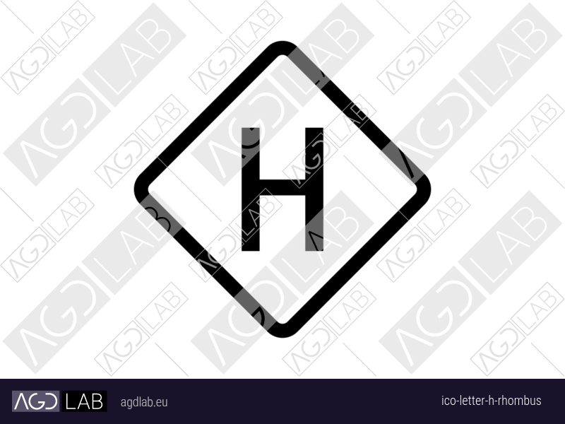 Letter H rhombus icon