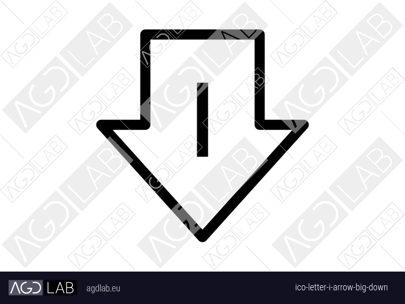 Letter I arrow big down icon