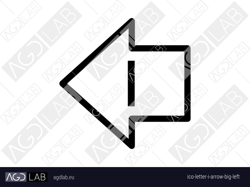 Letter I arrow big left icon