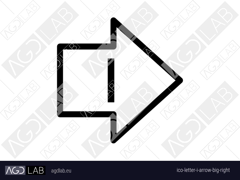 Letter I arrow big right icon