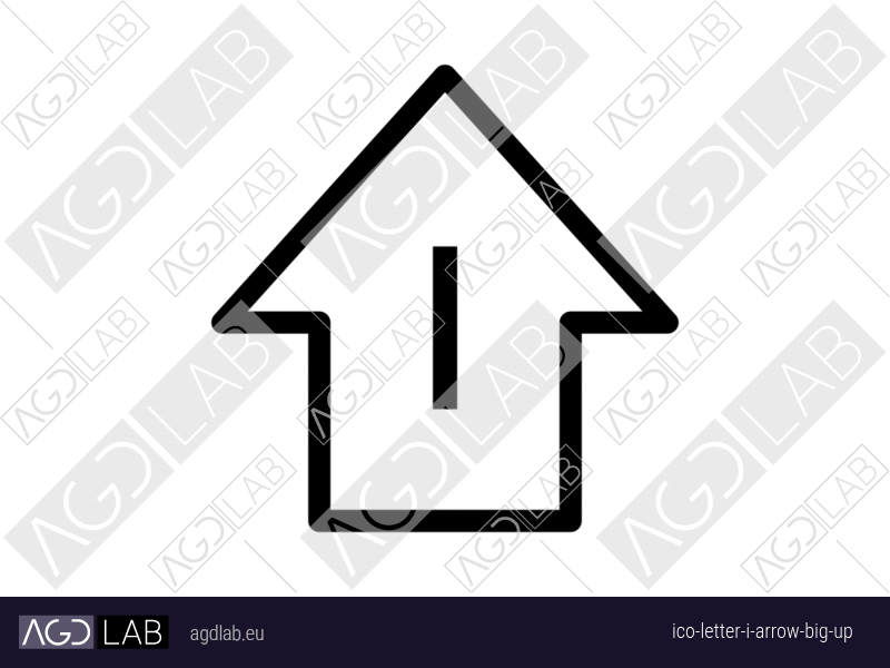 Letter I arrow big up icon