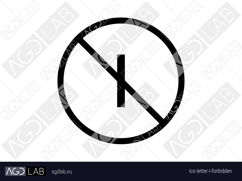 Letter I forbidden icon