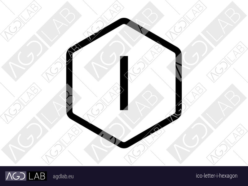 Letter I hexagon icon