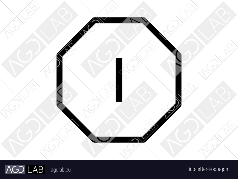 Letter I octagon icon