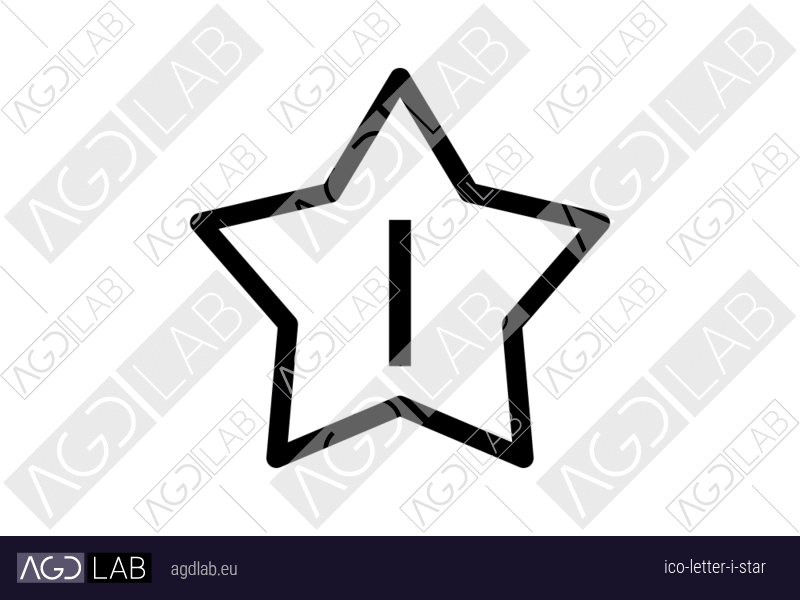 Letter I star icon