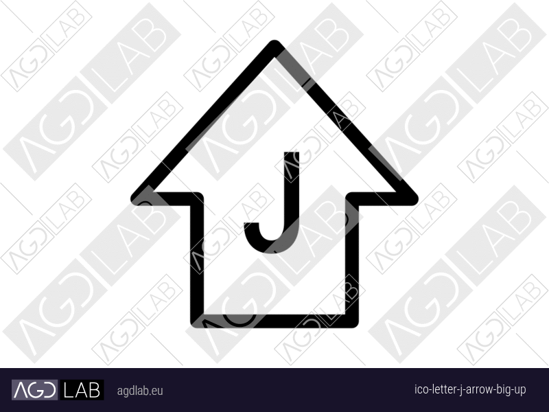 Letter J arrow big up icon