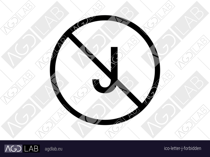 Letter J forbidden icon