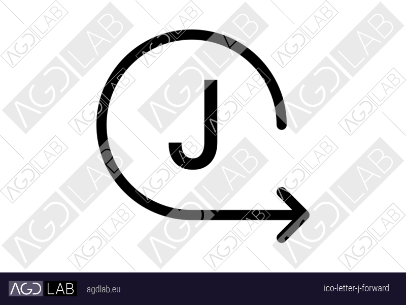 Letter J forward icon
