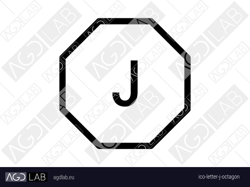 Letter J octagon icon