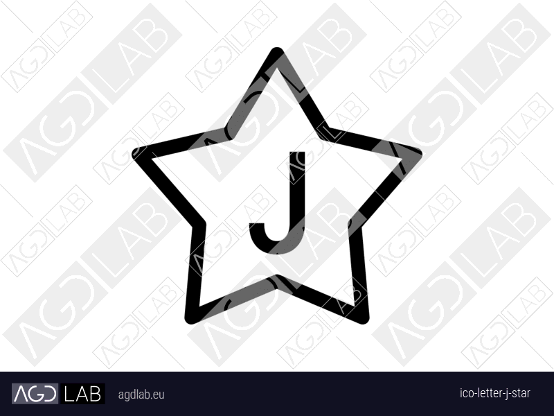 Letter J star icon