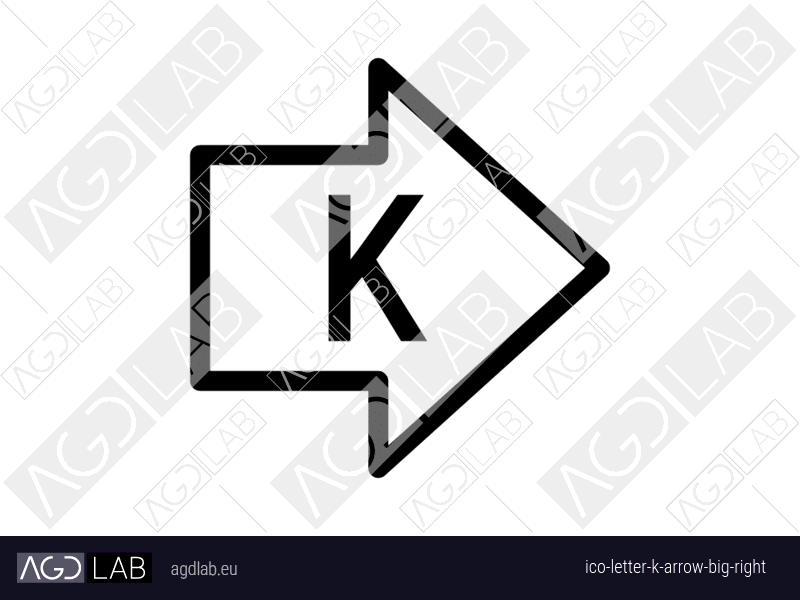 Letter K arrow big right icon