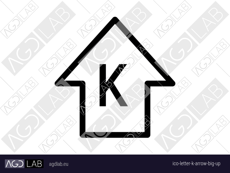 Letter K arrow big up icon