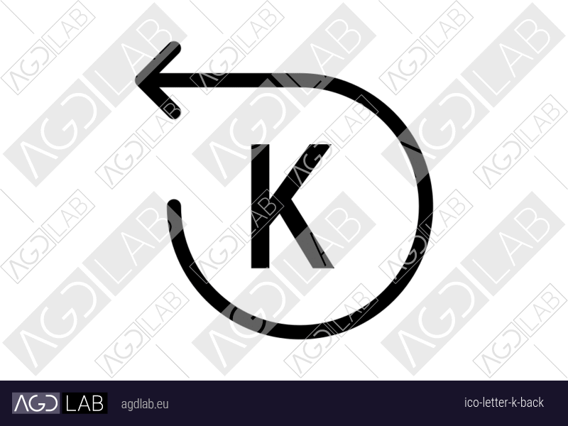 Letter K back icon
