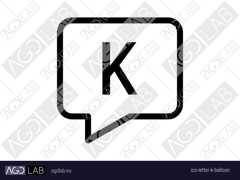 Letter K balloon icon