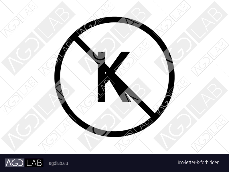 Letter K forbidden icon