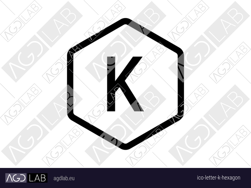 Letter K hexagon icon