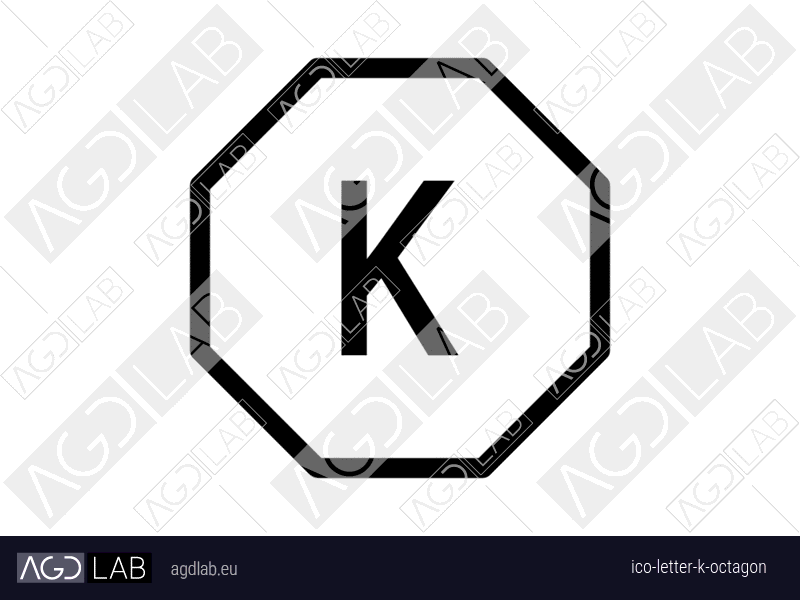 Letter K octagon icon