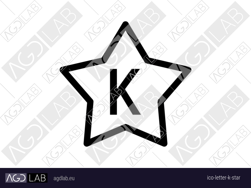 Letter K star icon